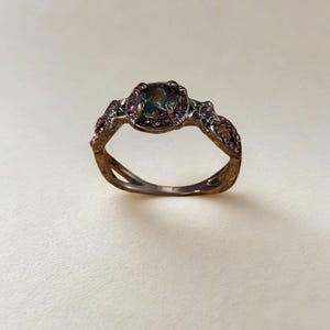 dark gothic ring on stone background – spiritual wiccan accessory