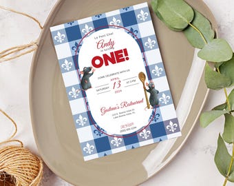 Ratatouille Birthday Invitation Template: Editable Kids Party (Canva Template)