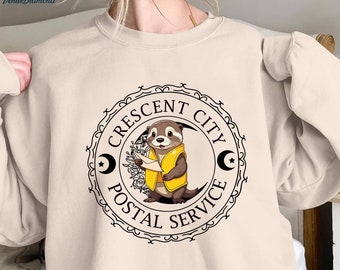 Crescent City Postal Service Sweatshirt, House of Earth and Blood, Lunathion, Crescent City Otter, Sarah J Maas, Crescent City, SJM Merch