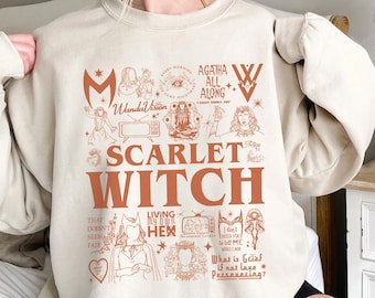 Scarlet Witch Doodle Art Sweatshirt, Scarlet Witch Movie Shirt, Avengers Superhero Merch, Multiverse Of Madness, Wandavision Shirt