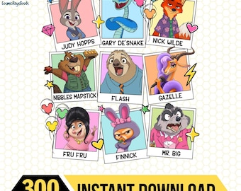 Zootopia 2 Characters Png Digital Download, Nick Wilde and Judy Hopps Gary DeSnake, Zootopia Characters, Disneyland Zootopia Movie
