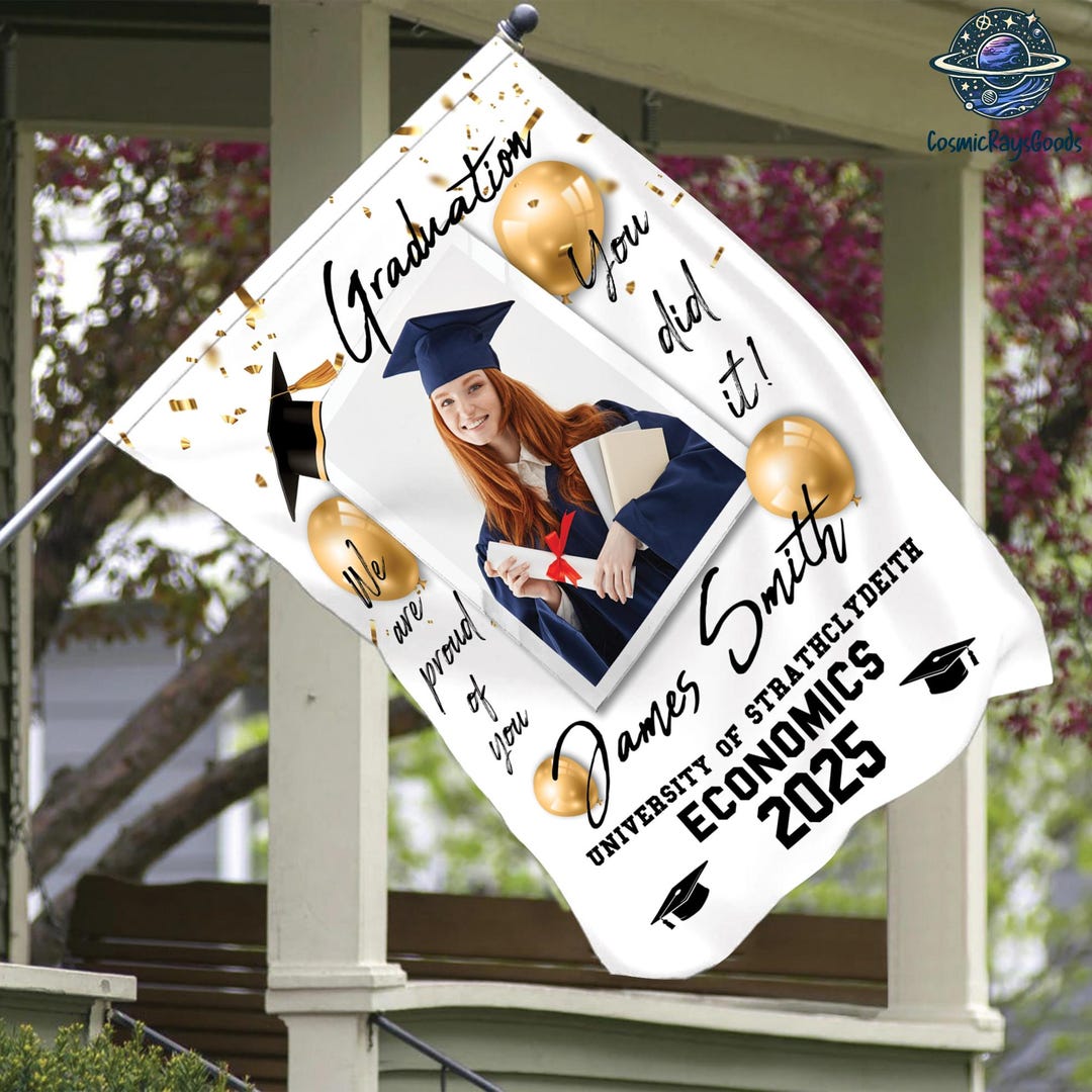 Custom Graduation Flag With Photo, Graduate Yard Sign, College Grad ...