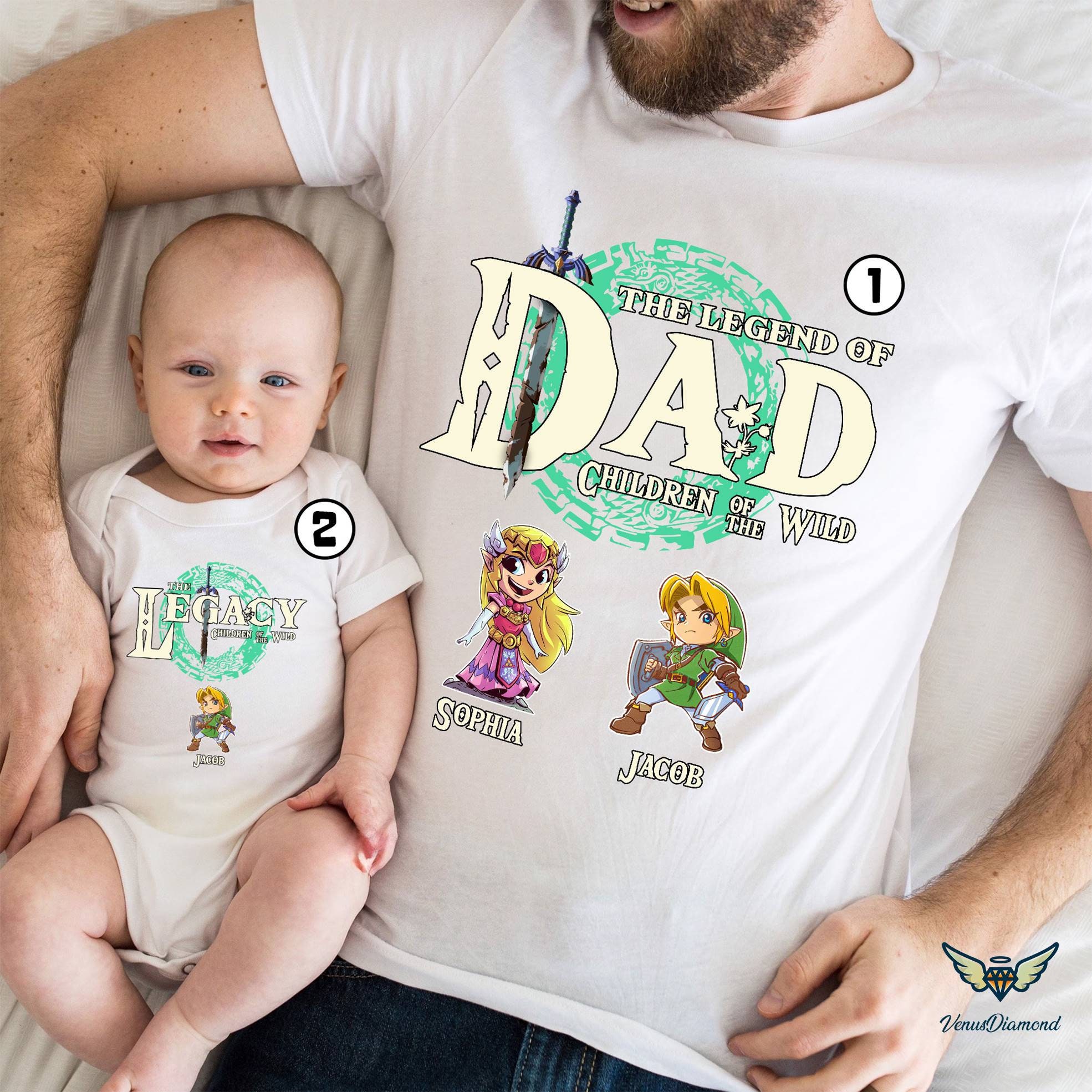 Personalized Dad The Legend Son The Legacy Shirt | Zelda Dad Shirt | Legend Of Zelda