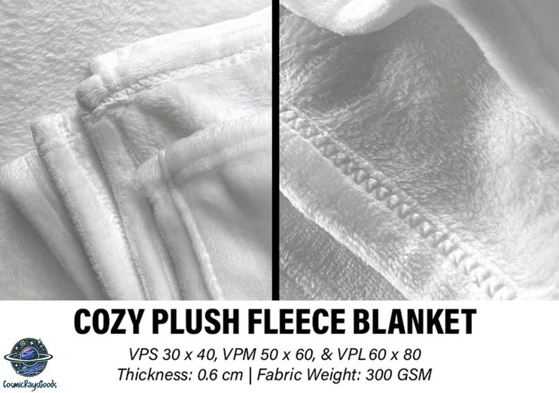 a close-up of a cozy plush fleece blanket, with a focus on the texture and details of the fabric.