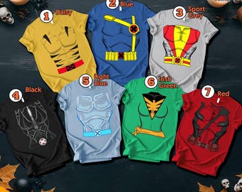 X-men Halloween Costume Shirt, Super Heroes Halloween Costume, Halloween X-men Costume Tee, Wolverine Deadpool Storm X-men Shirt