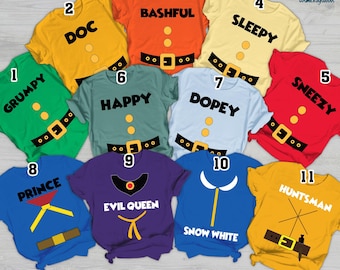 Seven Dwarfs Custome,Matching 7 Dwarf Group Shirt,7 Dwarfs Halloween Shirt,Family Matching Shirt,7 Dwarf Costume Group Shirt,7 Dwarf Shirt