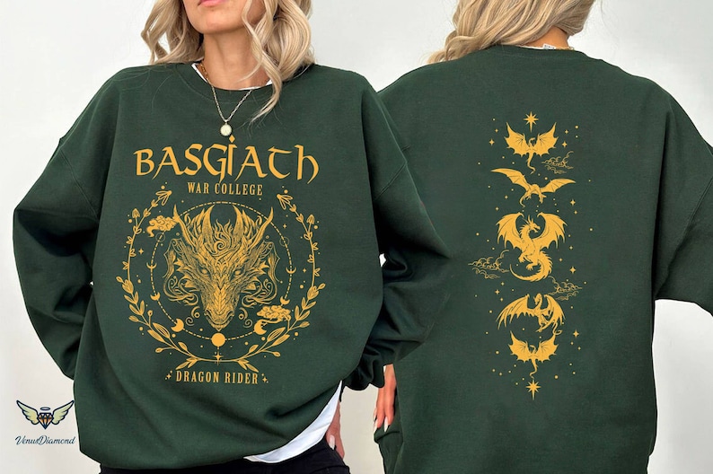 Basgiath War College 2-Sided Sweatshirt, Fourth Wing Shirt, Dragon Rider Shirt, Fourth Wing Sweatshirt Hoodie image 2