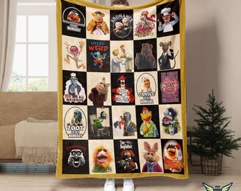 Muppets Movie Fleece Blanket, Muppet Show Characters Fleece Blanket, Comedy Film Blanket, The Muppets Blanket, Muppet Blanket