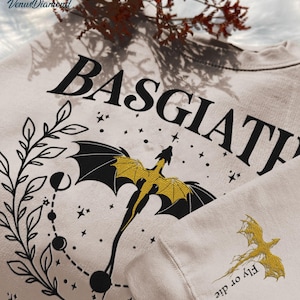 Fourth Wing Embroidered Sweatshirt, Fourth Wing Sweatshirt, Fourth Wing Merch, Basgiath War College, Dragon Bookish Shirt, Fly or Die