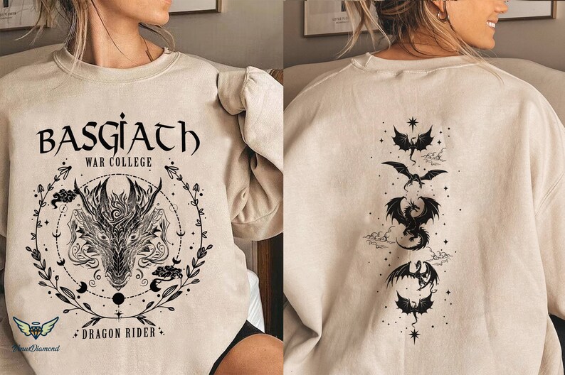 Basgiath War College 2-Sided Sweatshirt, Fourth Wing Shirt, Dragon Rider Shirt, Fourth Wing Sweatshirt Hoodie image 3