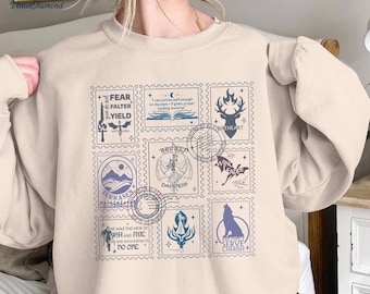 Throne of Glass Stamps Art Shirt | SJM | Bookish Merch | Throne Of Glass Merch | Sjm Shirt | Acotar Merch | Bookish Gift | Manon Blackbeak