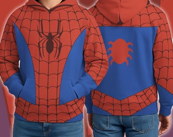 Spider Man Hoodie Sweatshirt, Spiderman Costume Outfit, Spiderman Cosplay, Halloween Super Hero Cosplay, Halloween Costume
