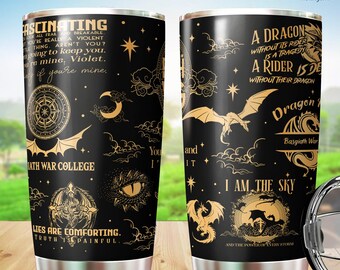 Basgiath War College Tumbler 20oz, Fourth Wing Tumbler Cup, Bookish Dragon Rider Tumbler, Violet Sorrengail Coffee Cup, Halloween Gift