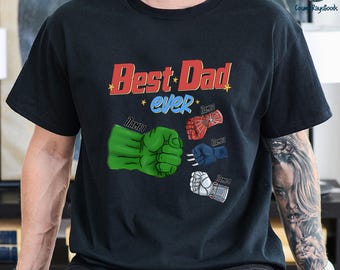 Custom Avengers Fist Bump Best Dad Ever Shirt, Super Heroes Dad Shirt, Super Dad Shirt, Best Dad Ever T-shirt, Fathers Day Gift