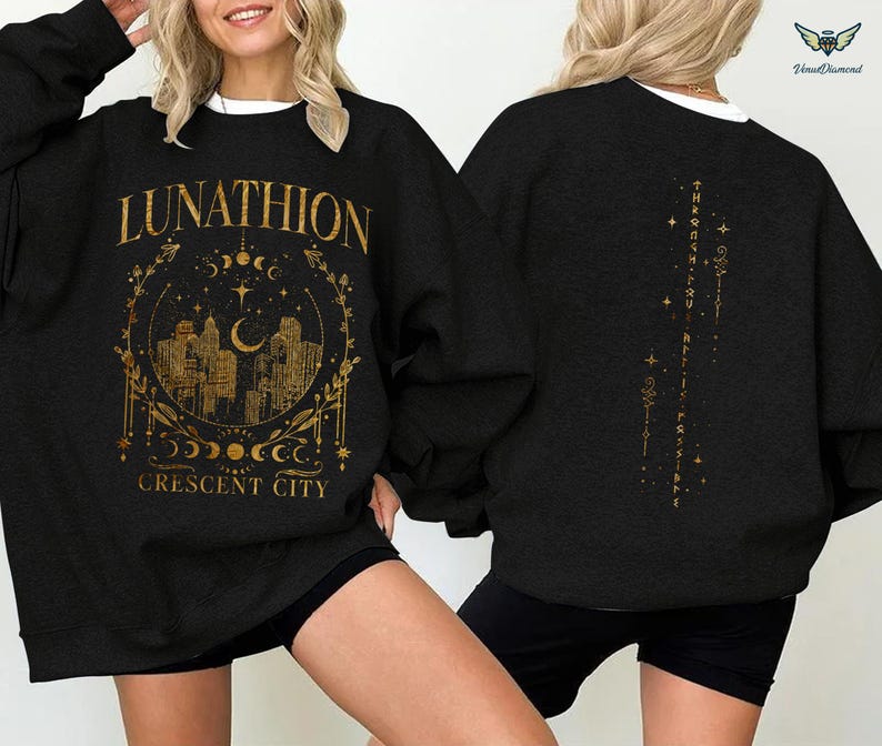 Sudadera Lunathion de Crescent City, tatuaje de Bryce, merchandising de Bryce Quinlan, merchandising de Crescent City SJM, Casa de Tierra y Sangre imagen 3