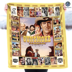 Gunsmoke Fleece Blanket | Matt Dillon Galen Adams Blanket | Gunsmoke 65Th Anniversary Throw Blanket for Bed Couch Sofa