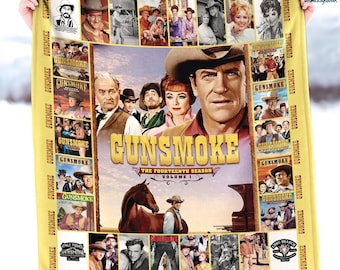 Gunsmoke Fleece Blanket | Matt Dillon Galen Adams Blanket | Gunsmoke 65Th Anniversary Throw Blanket for Bed Couch Sofa