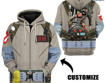 Ghostbusters-Sweatshirt mit Allover-Print, Hoodie, Halloween-Kostüm, Ghostbusters-Shirt (1984) mit Allover-Print, Ghostbusters-T-Shirt (1984)