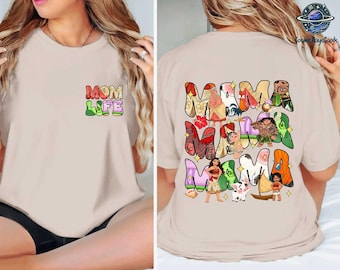 Moana Mama Shirt, Two-sided Mom Life Shirt, Mothers Day Gifts, Retro Mom Life Sweatshirt, Mama Shirt, Gift for Her, Moana Maui Pua Hei Hei