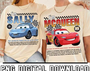 Cars Lightning Mcqueen and Sally Png Bundle, I'm Lightning Sally Cars Png, Cars Movie Clipart, Sally Carrera Png, Lightning Mcqueen Png