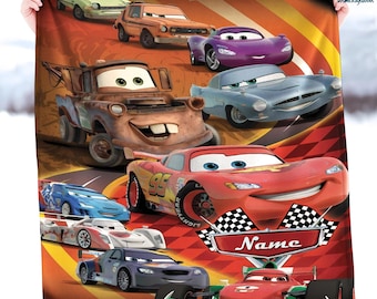 Personalized Cars Movie Blanket, Cars Land Blanket, Lightning Mcqueen Blanket, Doc Hudson Tow Mater Blanket, Cars Birthday Gifts Blanket