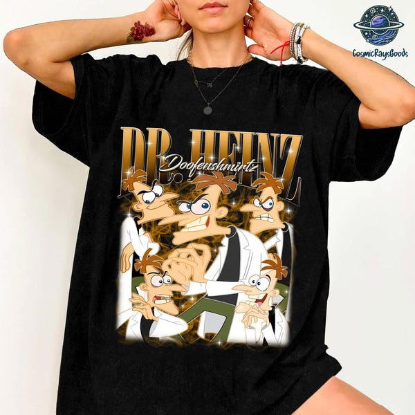 Dr Heinz Doofenshmirtz Vintage T-shirt, Phineas And Ferb Dr Heinz Shirt, Retro 80s Cartoon T-shirt, Family Matching Shirt