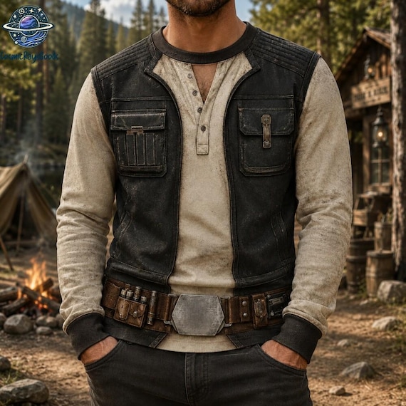 Han Solo Costume Sweatshirt, Space Smuggler Hero Inspired Crewneck, Sci Fi Cosplay Shirt, Halloween Costume Gift for Men