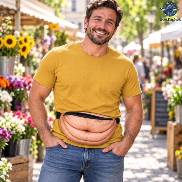 Funny Hairy Stomach Waist Bag, Realistic Belly Fanny Pack, Dad Bod Bum Bag, Hilarious Gift for Men, Halloween Party Costume Bag