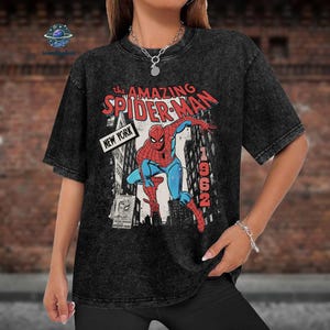 Camiseta vintage Amazing Spider-Man Comfort Colors, camiseta retro con portada de cómics del MCU, regalo para fans del MCU, camiseta Spiderman Brand New Day, lavado mineral imagen 6
