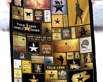 Alexander Hamilton Fleece Blanket, Hamilton Throw Blanket, Hamilton Musical Blanket, Hamilton Fan Gifts, Christmas Gifts, Christmas Blanket