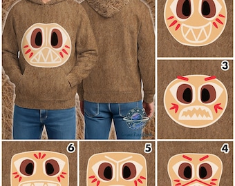 Traje de Kakamora Camisa con estampado completo en 3D, Camisa pirata de coco de Moana, Camisa de disfraz de Kakamora, Sudadera con capucha de villano de Moana, Regalo de Halloween de cosplay