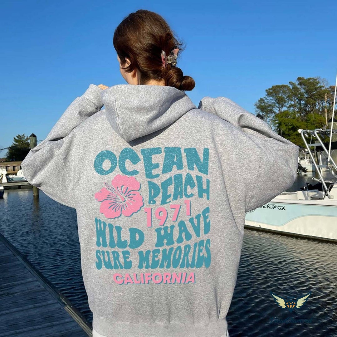 Ocean Beach Hoodie Aesthetic Hoodie Tumblr Sweatshirt CA Surf Etsy