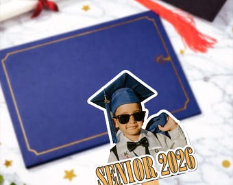 Custom Photo Graduation Face Fan Class of 2026, Personalized Graduation Party Photo Prop, 2026 Graduation Gift, Senior Gift