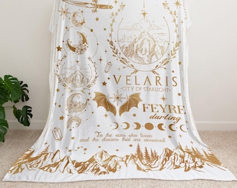 Velaris Fleece Blanket, Velaris City Of Starlight Blanket, The Night Court, SJM Merch, City of Starlight Blanket, ACOTAR Merch