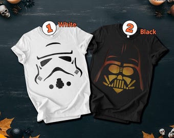 Star War Stormtrooper Face Costume Halloween T-Shirt, Star War Halloween Costume, Halloween Group Costume, Family Matching Shirts