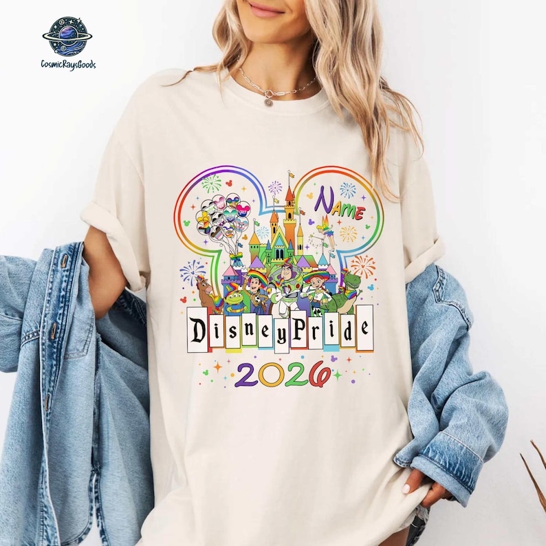 Disneyworld Prides Personalized Toy Story Pride Shirt, Disneytrip Rainbow Balloons Tee, Gay Lesbian Pride Shirt, Pride Tee image 1