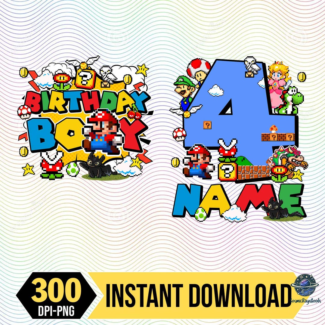 Mario Custom Design Custom Pixel Super Mario Comfort Colors PNG Download, Personalized ...