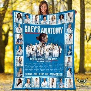 Grey's Anatomy It's A Beautiful Day to Save Lives Fleece Blanket | Grey's Anatomy Blanket | Christmas Gift |Throw Blanket for Bed Couch Sofa