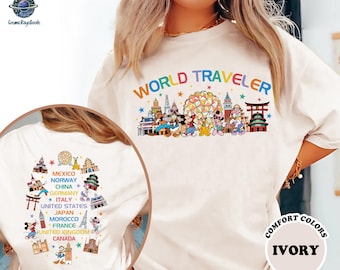 Comfort Colors Mickey and Friends Epcot Center Shirt, Epcot World Tour Tee, Epcot Travel Around The World, Family Trip Outfits