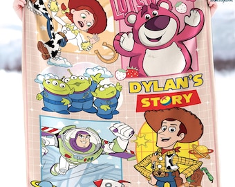Custom Name Toy Story Blanket, Disneyland Toy Story Blanket, Woody Buzz Jessi Blanket, To Infinity and Beyond, Toy Story Birthday