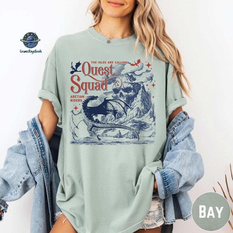 Onyx Storm Shirt Quest Squad Fourth Wing Merch Xaden Riorson clothes Violet bookish top romantasy fan Ridoc tshirt Dragon Rider image 3