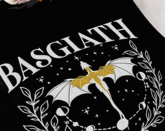 Fourth Wing Embroidered Sweatshirt, Embroidered Basgiath War College, Dragon Rider, Violet Sorrengail,Xaden Riorson, Fourth Wing Shirt
