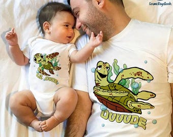 Dude and Lil Dude Father And Son Shirt, Dad and Son Matching T-shirt, Daddy and Me Shirt, Finding Nemo Shirt, Father and Son Tees