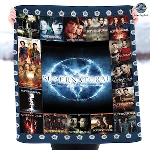 Supernatural Fleece Blanket, Supernatural Movie Blanket, Winchester Brothers Blanket, Birthday Gift, Supernatural Fan Gift, Dean Winchester