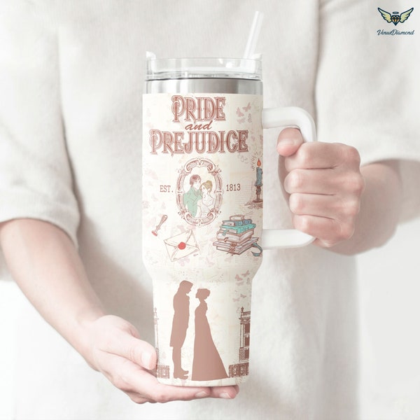 Pride and Prejudice 40oz Tumbler Png | Tumbler Wrap Digital Download | Pemberley Tumbler Wrap Png | Bookish Gift | Jane Austen