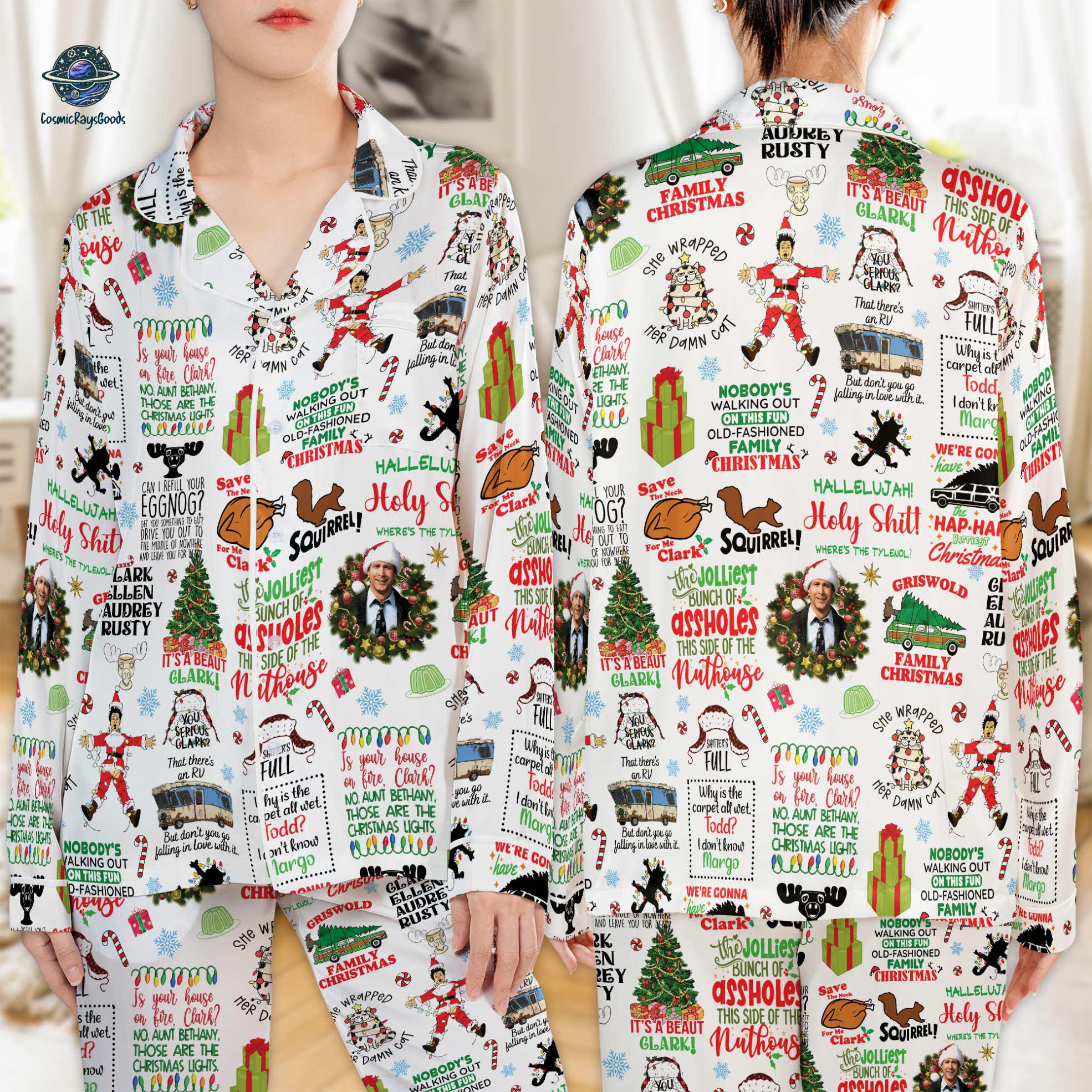 Discover Clark Griswold Christmas Pajamas Set, Griswold Family Sleepwear, 90s Movie Pajamas, National Lampoon's Christmas Vacation Gift, Holiday Women's Sleepwear