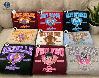 Zootopia Characters Matching T-shirt, Nick Wilde Shirt, Judy Hopps, DisneyFamily Trip Zootopia Matching Outfits, Zootopia Lover Shirt