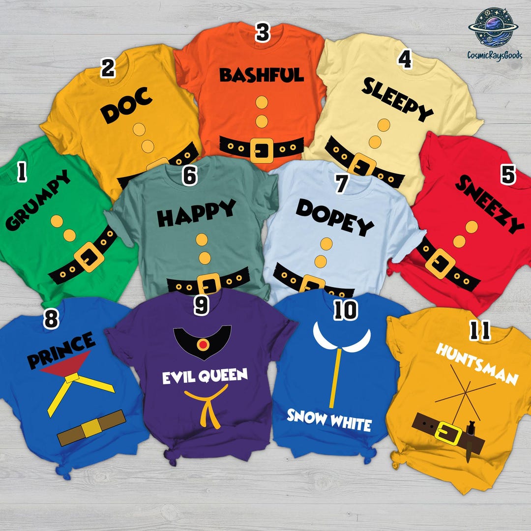 Snow White and the Seven Dwarfs Halloween Costume Tees, Snow White and ...