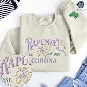 Embroidered Rapunzel Princess Tangled Shirt, Tangled Rapunzel Pascal Shirt, Princess Crewneck Sweatshirt, Disneyland Embroidered Shirt