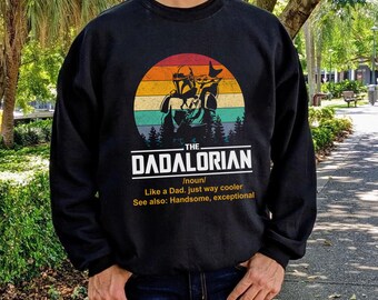 Dadalorian Shirt, Fathers Day Shirt, Dadalorian And The Child  Retro Vintage Dad Shirt Gift